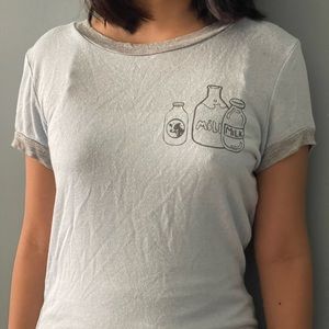 Baby tee with small print
